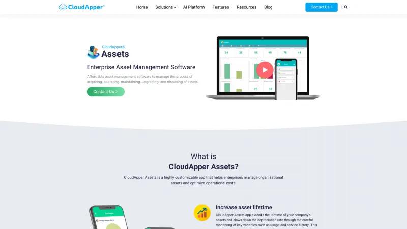 Homepage of CloudApper Assets