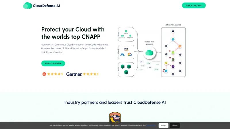 Homepage of CloudDefense.AI