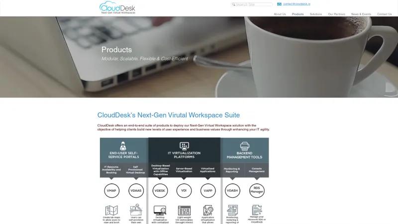 Homepage of CloudDesk