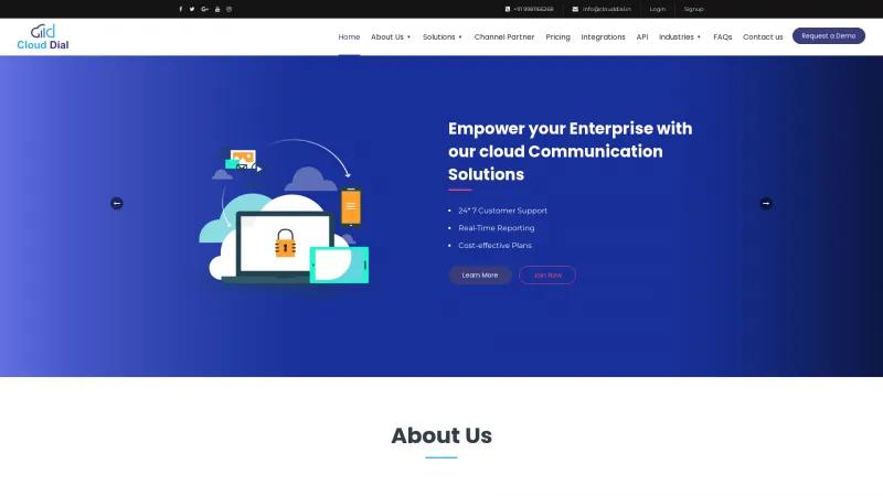 Homepage of Cloud Dial