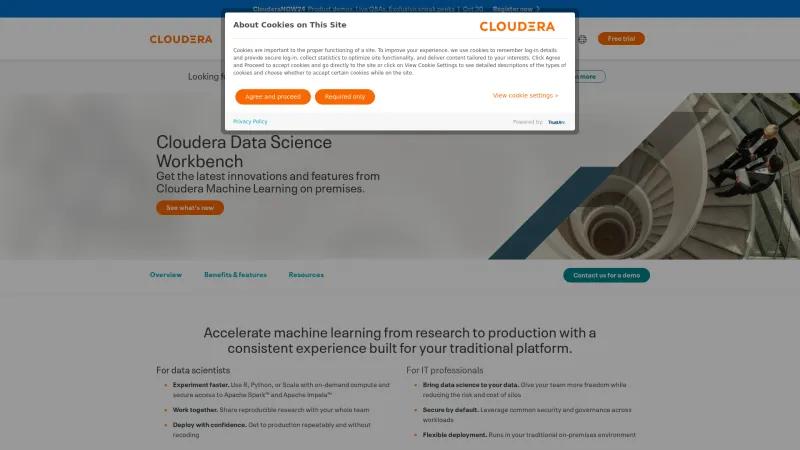 Homepage of Cloudera Data Science Workbench