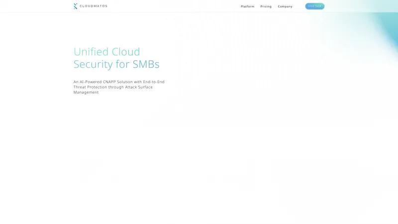 Homepage of CloudMatos