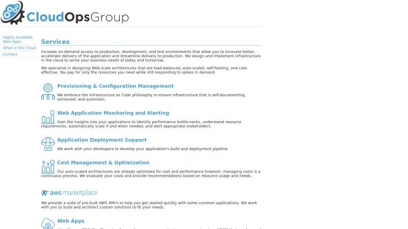 Homepage of Cloud Ops Group