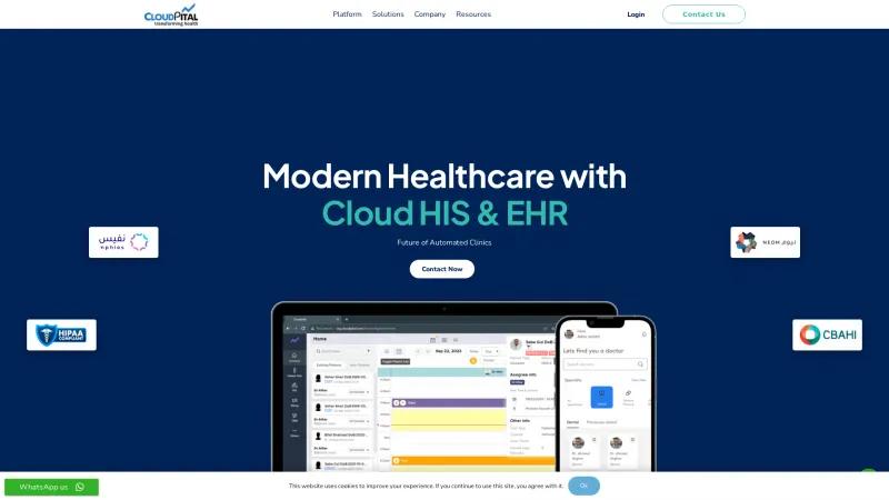 Homepage of CloudPital