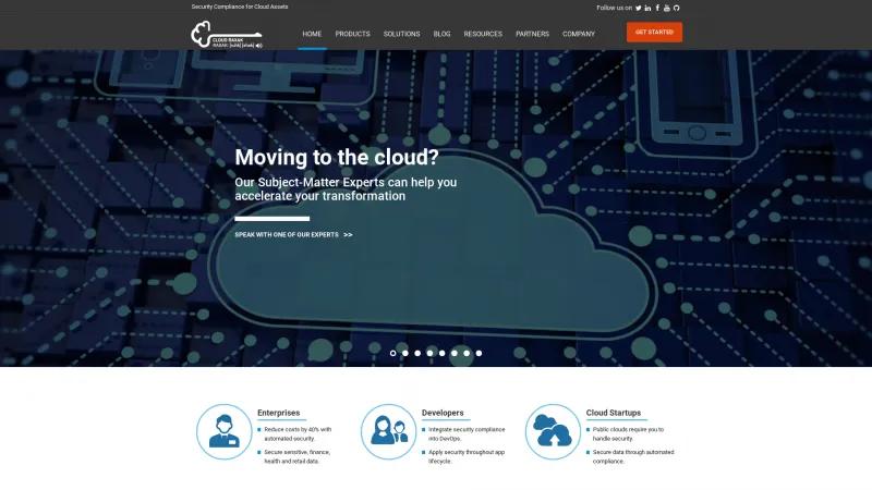 Homepage of Cloud Raxak