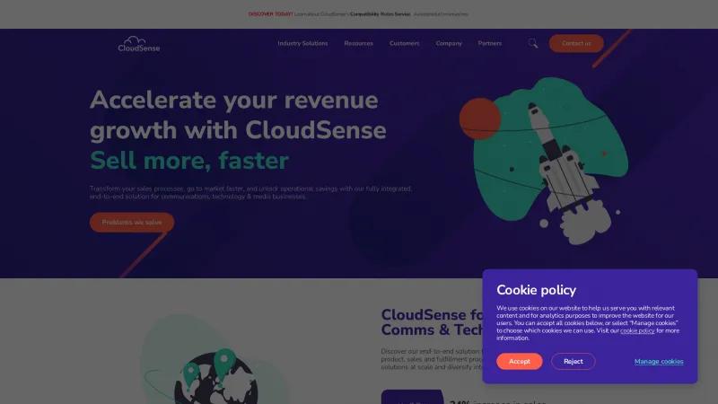 Homepage of CloudSense