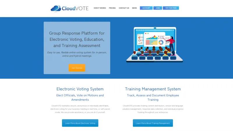 Homepage of CloudVOTE