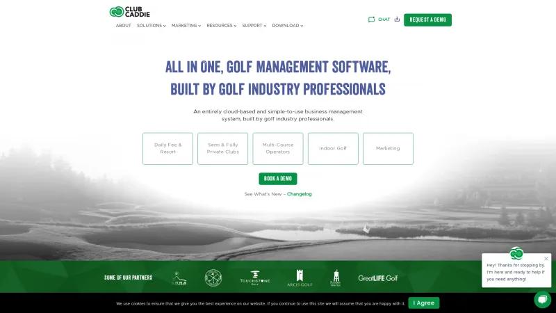 Homepage of Club Caddie