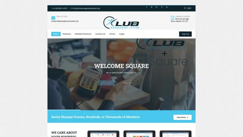 Homepage of Club Management System