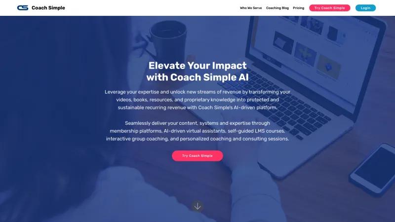 Homepage of Coach Simple