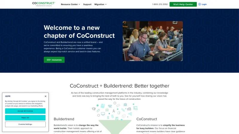 Homepage of CoConstruct