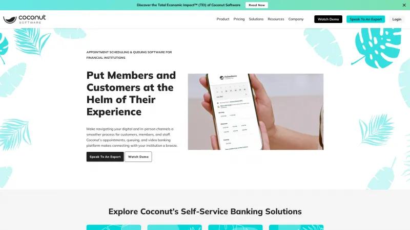 Homepage of Coconut Software