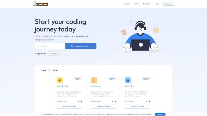 Homepage of CodeChef