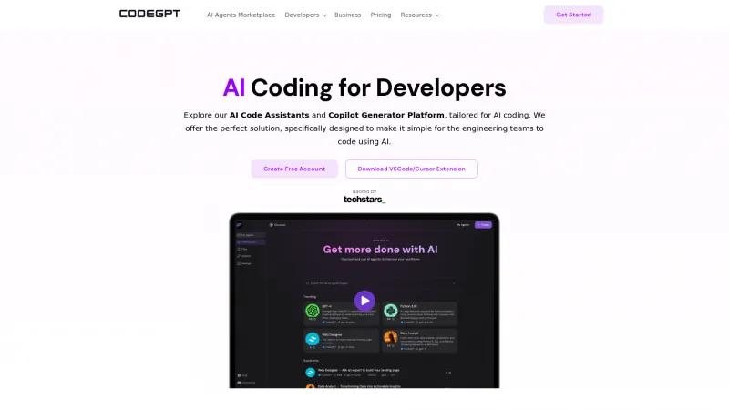 Homepage of CodeGPT