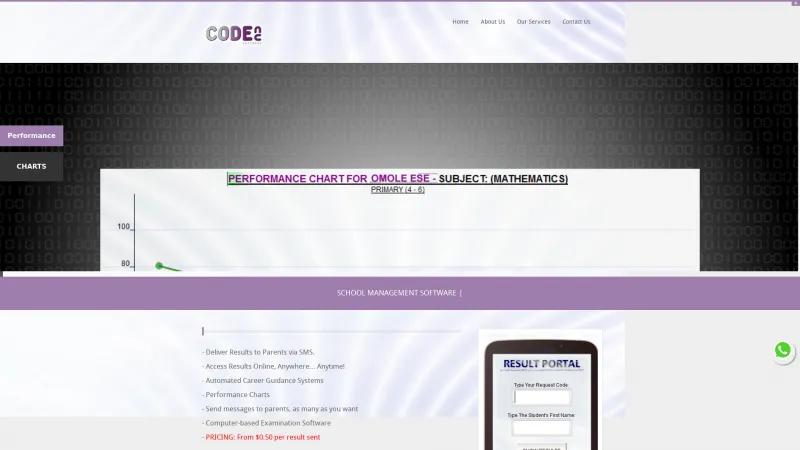 Homepage of Code NC School Management Software