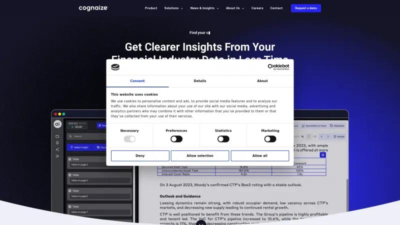 Homepage of Cognaize