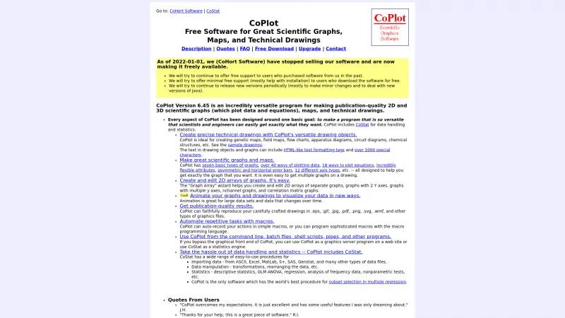 Homepage of CoPlot