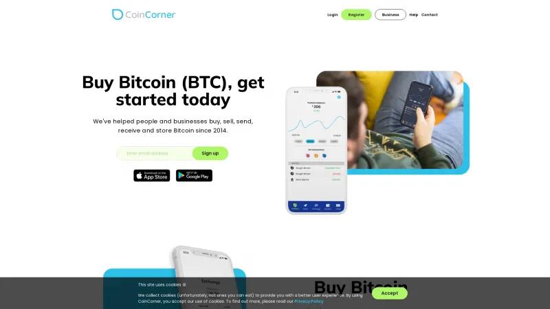 Homepage of CoinCorner