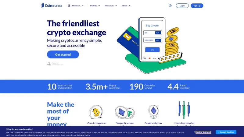Homepage of Coinmama