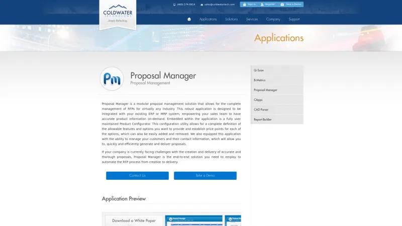 Homepage of Proposal Manager