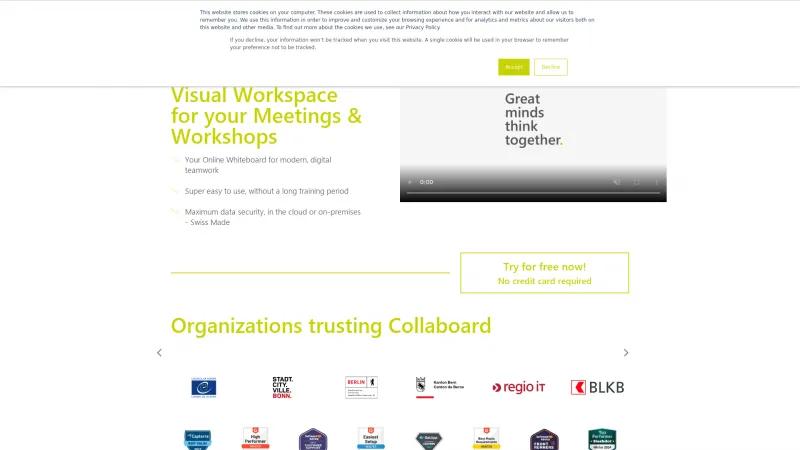 Homepage of Collaboard