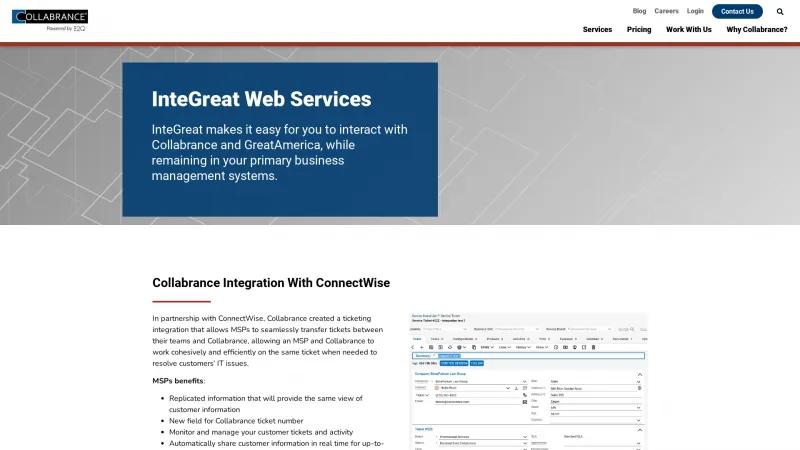 Homepage of InteGreat Web Services