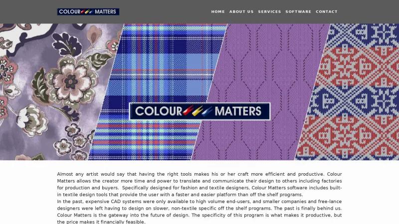 Homepage of Colour Matters Pro