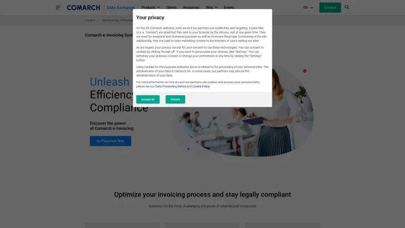 Homepage of Comarch e-Invoicing