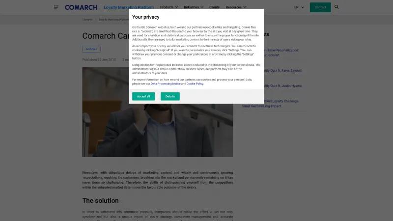 Homepage of Comarch Campaign Management