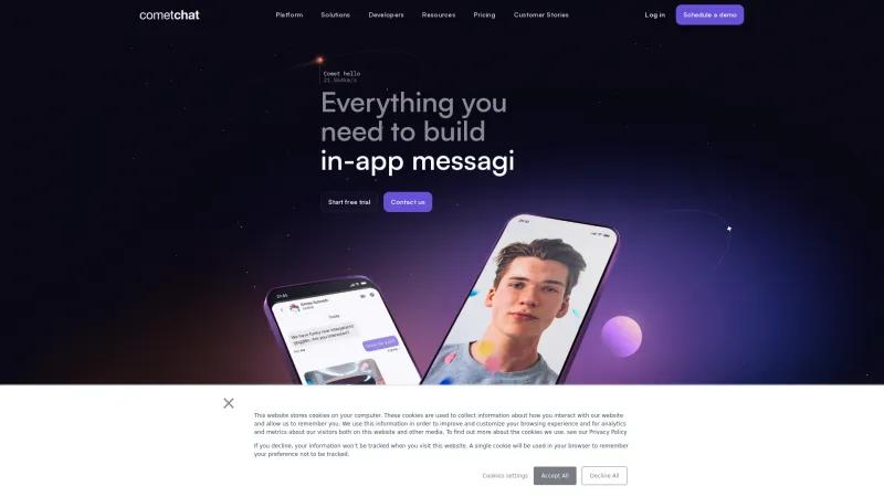 Homepage of CometChat