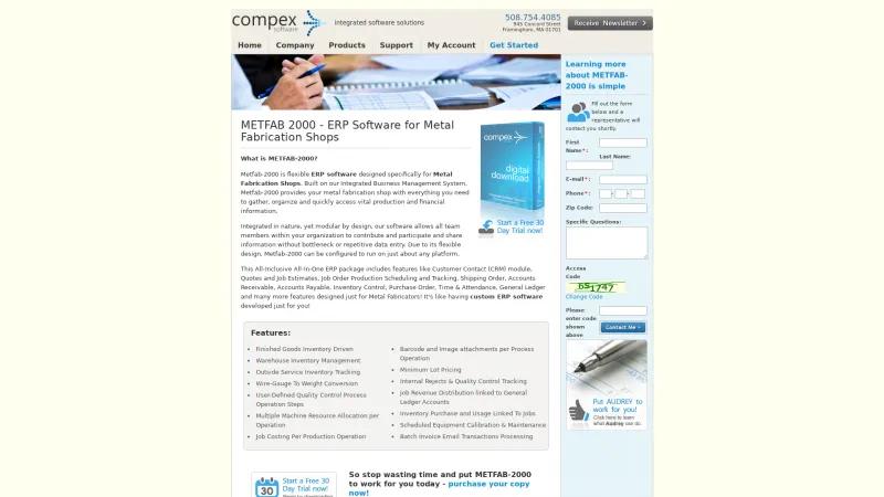 Homepage of METFAB-2000