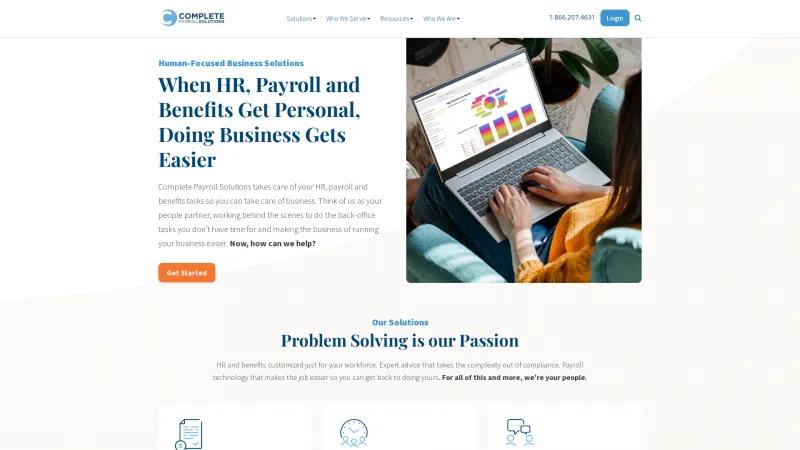 Homepage of Complete Payroll Solutions