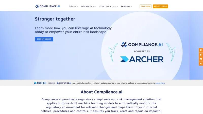 Homepage of Compliance.AI