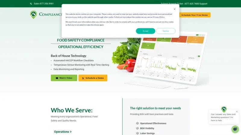 ComplianceMate: Leading Solutions for Food Safety Temperature Monitoring and HACCP Management Homepage of ComplianceMate