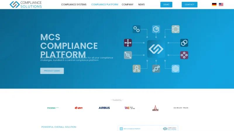 Homepage of MCS Compliance Platform