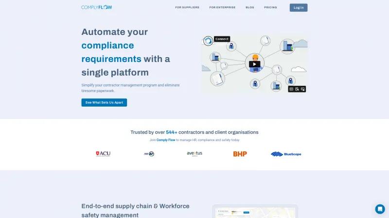 Homepage of Comply Flow