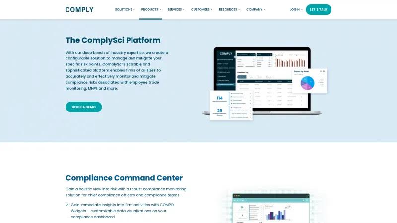 Homepage of ComplySci