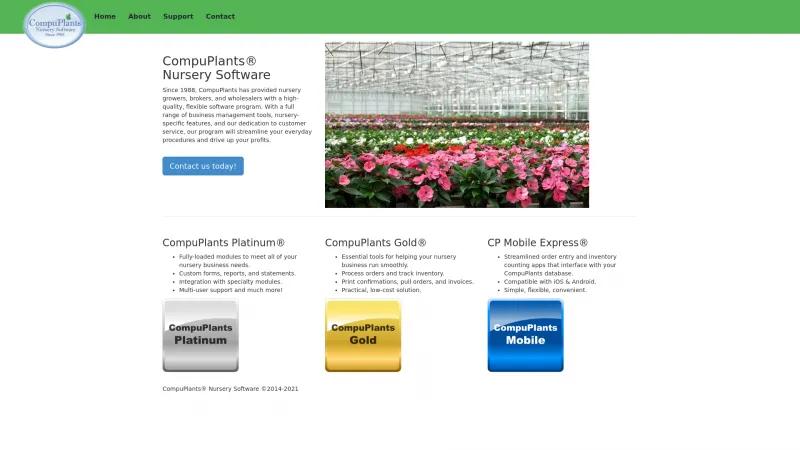 Homepage of CompuPlants Gold