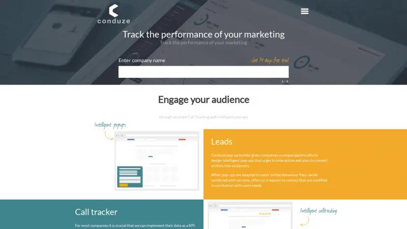 Homepage of Conduze