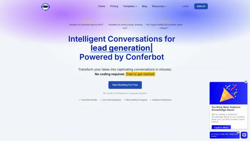 Homepage of Conferbot