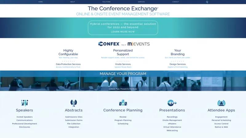 Homepage of The Conference Exchange (Confex)