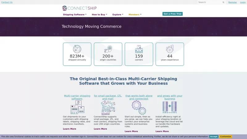 Homepage of ConnectShip