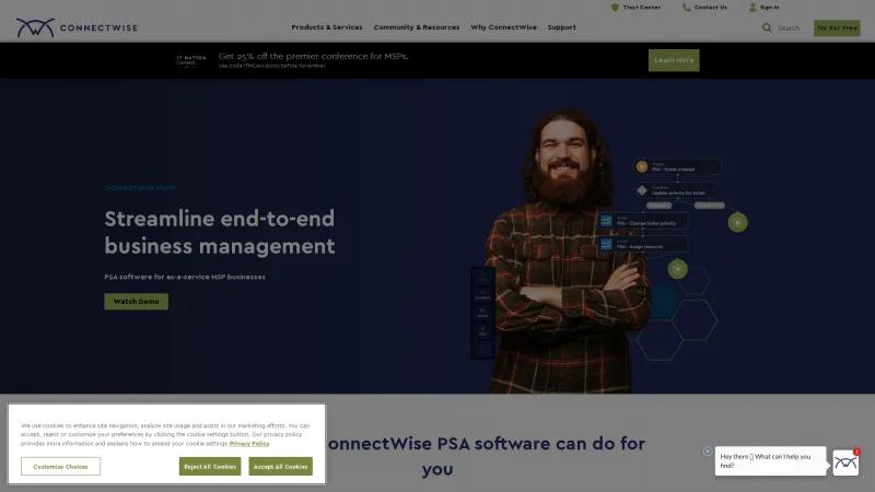 Homepage of ConnectWise PSA