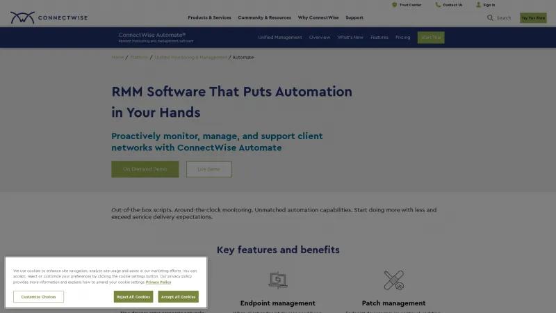 Homepage of ConnectWise Automate