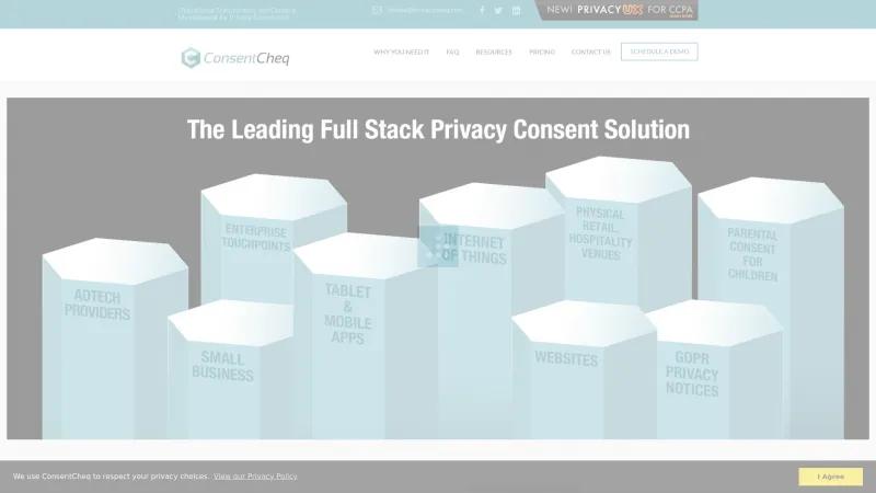 Homepage of ConsentCheq