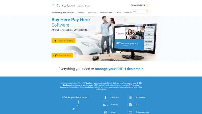 Homepage of MSP Buy Here Pay Here Software