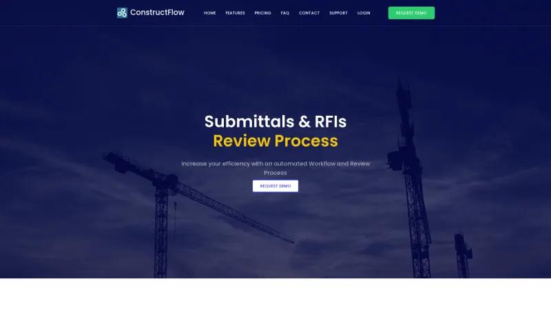 Homepage of ConstructFlow