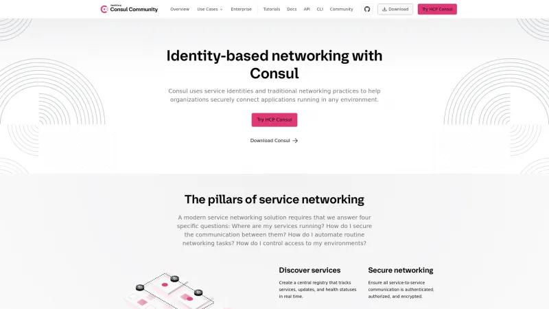 Homepage of HashiCorp Consul