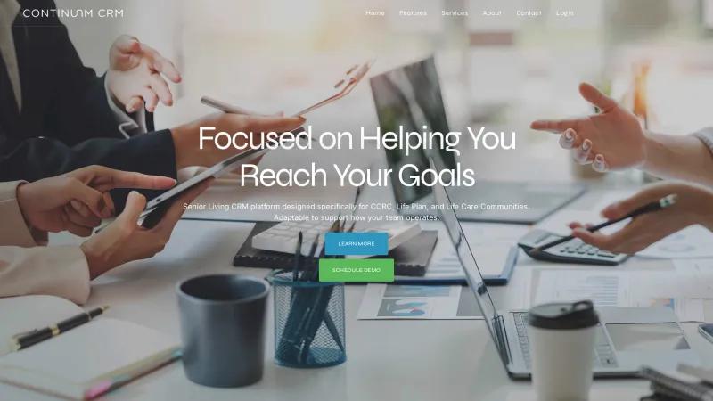 Homepage of Continuum CRM