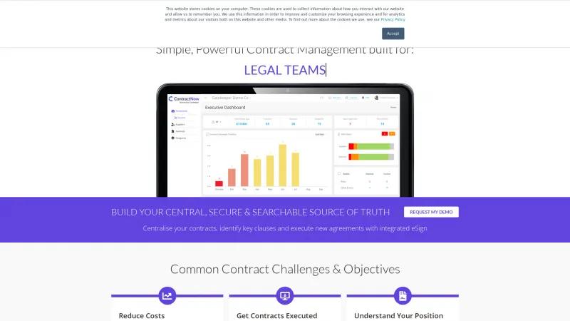 Homepage of ContractNow